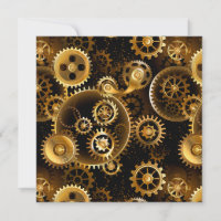 Seamless Steampunk Brass Gears