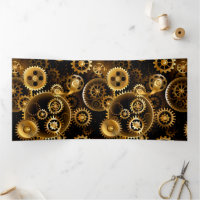 Seamless Steampunk Brass Gears