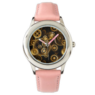 Seamless Steampunk Brass Gears Watch