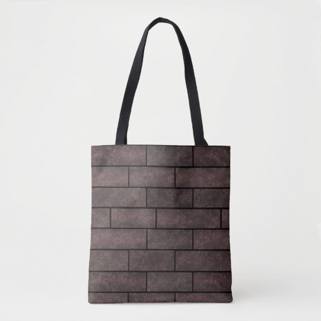 Seamless stone bricks loft brown grey colours prin tote bag (Front)