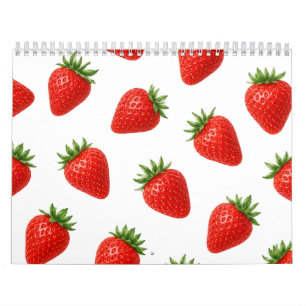 Seamless Strawberry Pattern Cute Red Fruit  Calendar