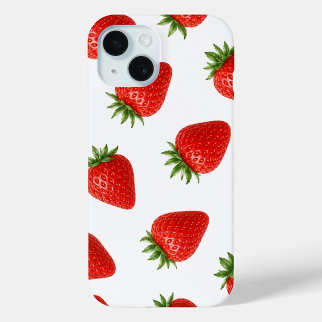 Seamless Strawberry Pattern Cute Red Fruit  Case-Mate iPhone Case (Back)