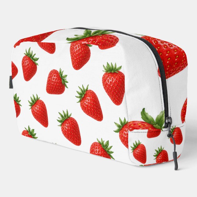 Seamless Strawberry Pattern Cute Red Fruit  Dopp Kit (Right Corner)