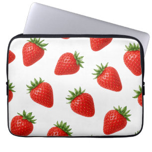Seamless Strawberry Pattern Cute Red Fruit  Laptop Sleeve