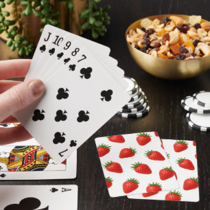 Seamless Strawberry Pattern Cute Red Fruit  Playing Cards