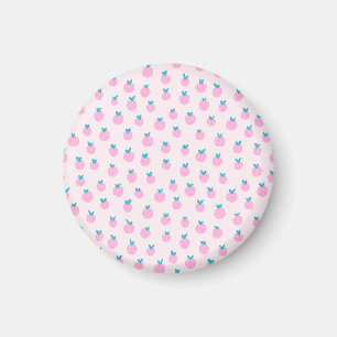 Seamless Strawberry Pattern – Pastel Pink Cute  Magnet