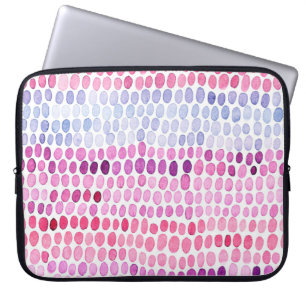 Seamless striped watercolor pattern. Pink and grey Laptop Sleeve