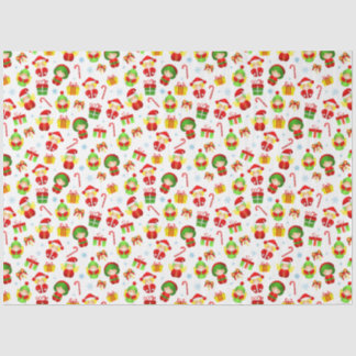 Seamless stylised Christmas ornament little elves  Tissue Paper