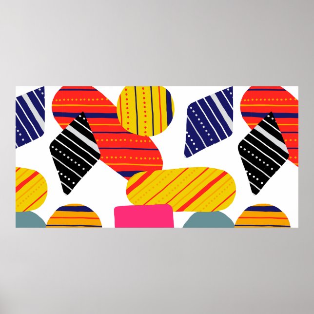 Seamless stylish abstract hand drawn pattern. Vint Poster (Front)