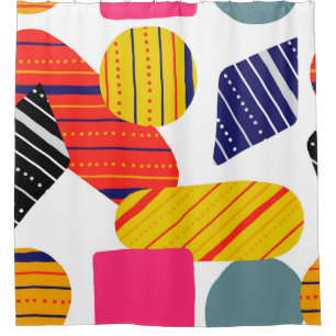 Seamless stylish abstract hand drawn pattern. Vint Shower Curtain