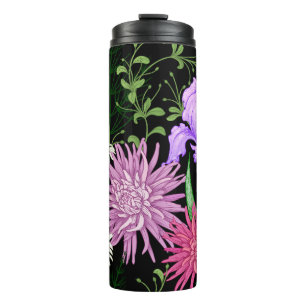 Seamless summer pattern. Wild flowers chamomile, h Thermal Tumbler