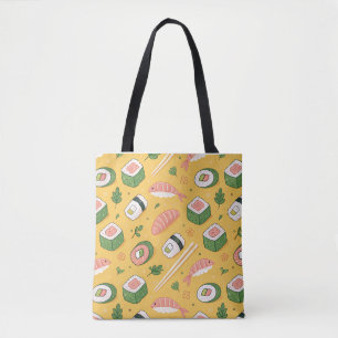 Seamless Sushi Pattern – Cute Japanese Food  Tote Bag