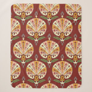 Seamless Suzani colourful pattern. Vintage multi c Sherpa Blanket