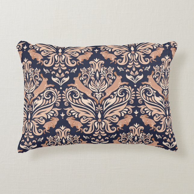 Seamless symmetrical pattern in the Damask style.  Decorative Cushion (Front)