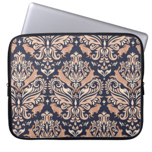 Seamless symmetrical pattern in the Damask style. Laptop Sleeve
