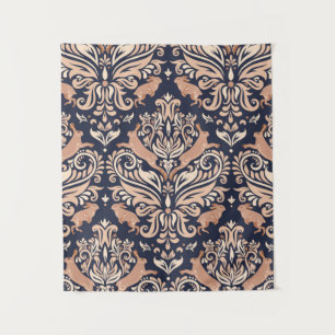 Seamless symmetrical pattern in the Damask style.  Tapestry