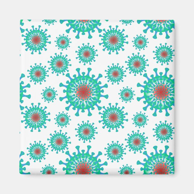 Seamless texture - coronavirus magnet (Front)