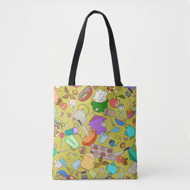 Seamless texture. Hand drawn doodles objects food  Tote Bag (Front)