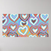 Seamless texture with funny hearts