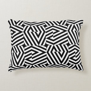 Seamless texture with oblique black bandsgeometric decorative cushion