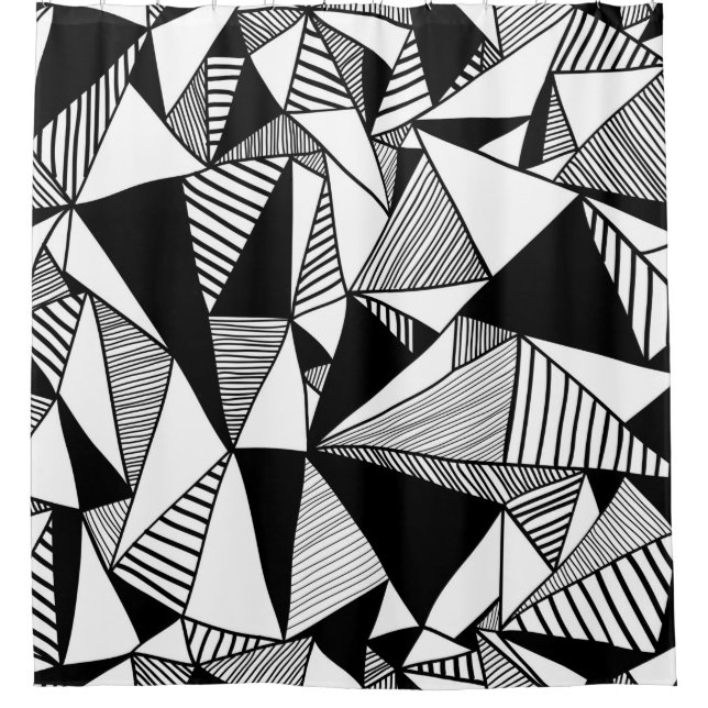Seamless texture with triangles, mosaic endless pa shower curtain (Front)