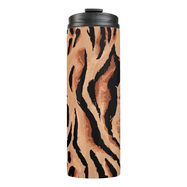 seamless tiger, leopard skin pattern thermal tumbler (Front)
