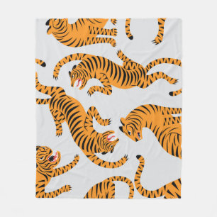 Seamless tiger pattern, wildlife theme. fleece blanket
