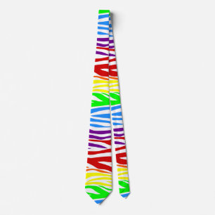 Seamless Tiger Rainbow animal print Tie