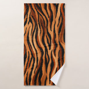 seamless tiger skin pattern. hand bath towel