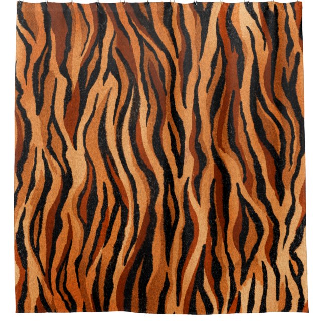 seamless tiger skin pattern. hand drawn shower curtain (Front)