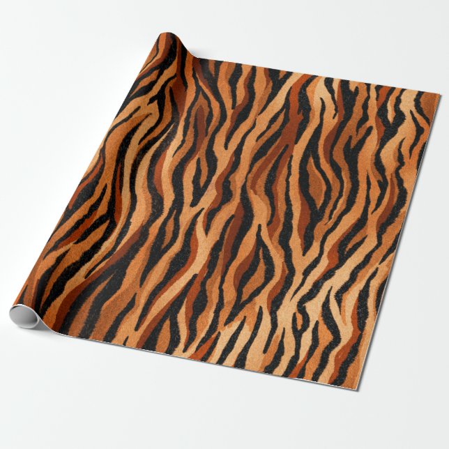 seamless tiger skin pattern. hand drawn wrapping paper (Unrolled)