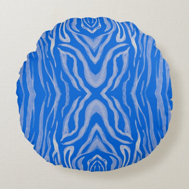 Seamless tiger skin pattern round cushion (Front)