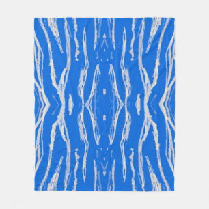Seamless Tiger Skin. Watercolor Jungle Repeat. Blu Fleece Blanket