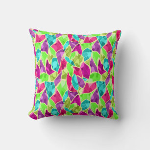 Seamless tile mosaic kaleidoscope abstract modern cushion