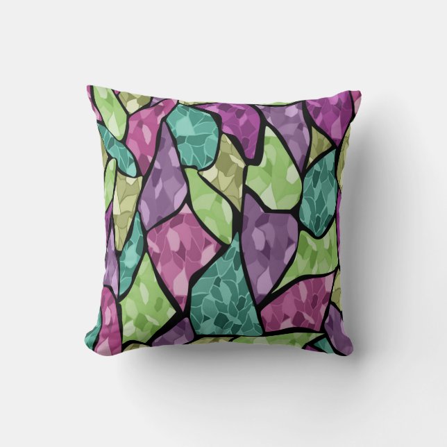 Seamless tile mosaic kaleidoscope abstract modern cushion (Front)