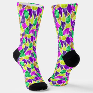 Seamless tile mosaic kaleidoscope abstract modern  socks