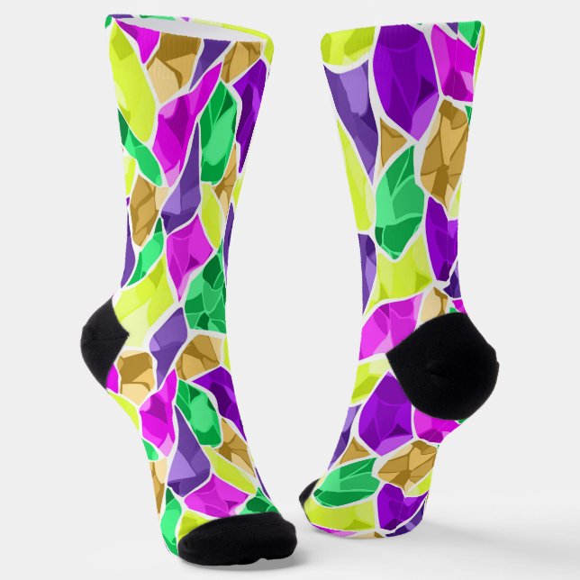 Seamless tile mosaic kaleidoscope abstract modern socks (Angled)
