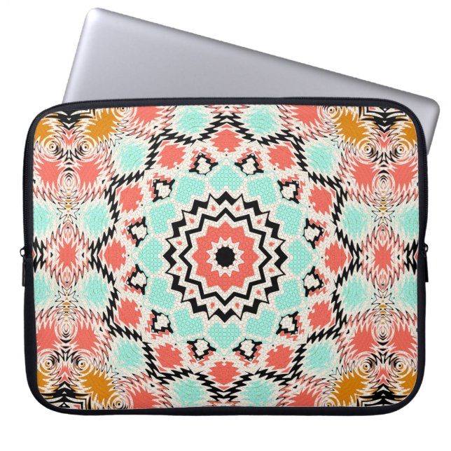 Seamless tile ornamental abstract pattern tile mos laptop sleeve (Front)