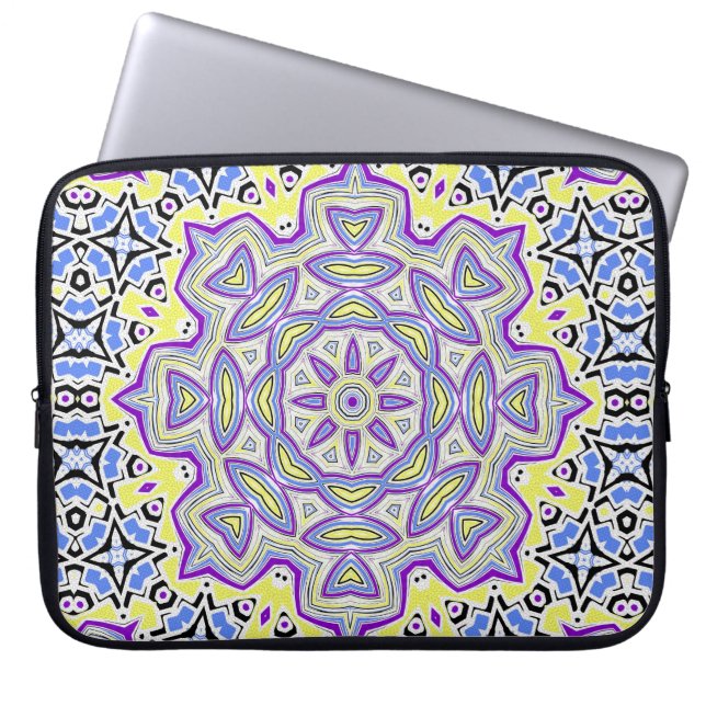 Seamless tile ornamental abstract pattern tile mos laptop sleeve (Front)