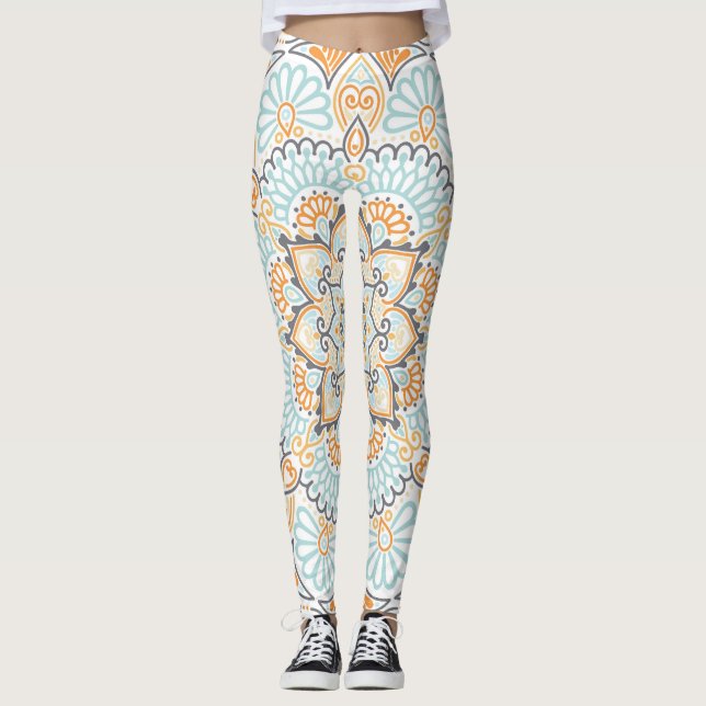 Seamless tile pattern: decorative, versatile desig leggings (Front)