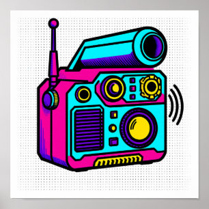 Seamless Tiling Pop Art Block Fabric and Wrapping  Poster