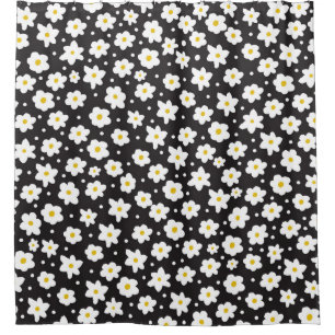 Seamless tiny daisy vintage pattern background shower curtain