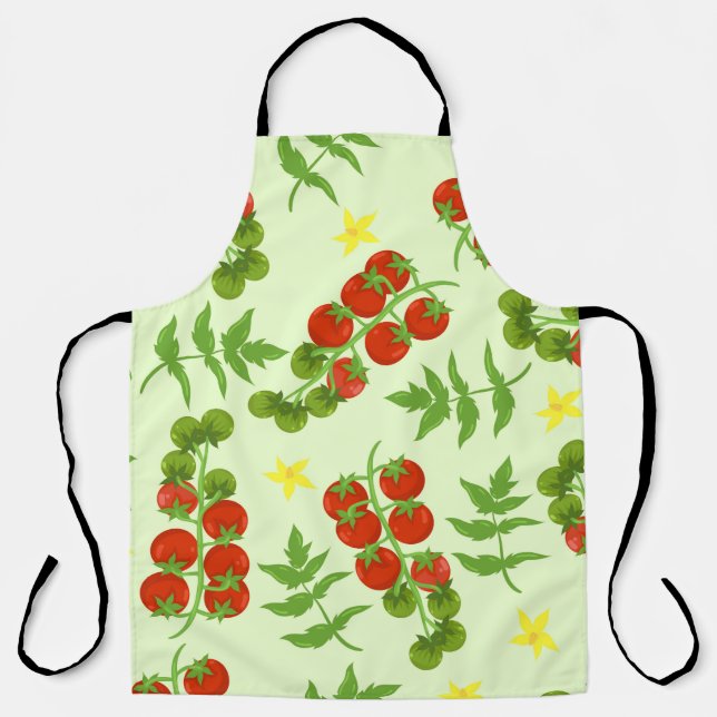 Seamless tomato pattern. Vegetable print. Vintage  Apron (Front)