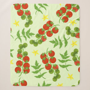 Seamless tomato pattern. Vegetable print. Vintage Sherpa Blanket