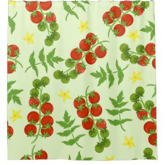 Seamless tomato pattern. Vegetable print. Vintage  Shower Curtain