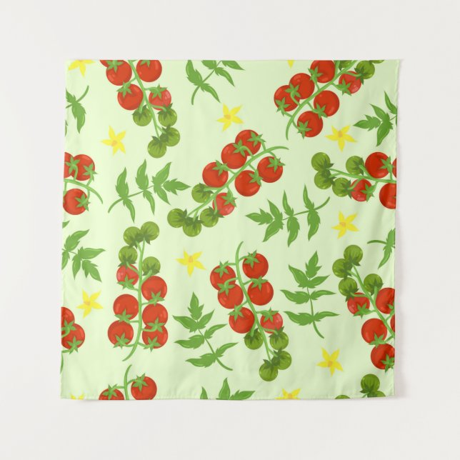 Seamless tomato pattern. Vegetable print. Vintage  Tapestry (Front)