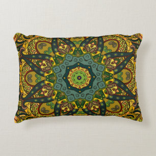 Seamless tracery tile mehndi design. Ethnic orname Decorative Cushion