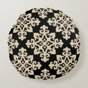 Seamless traditional asian ornamental motive, japa round cushion