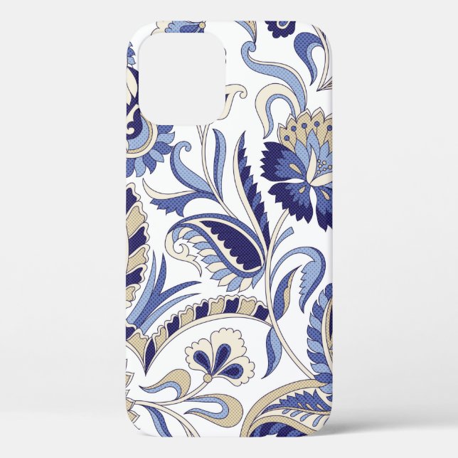 Seamless traditional Indian blue paisley patternpa Case-Mate iPhone Case (Back)