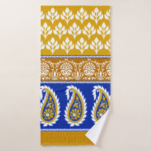 Seamless traditional indian paisley border bath towel